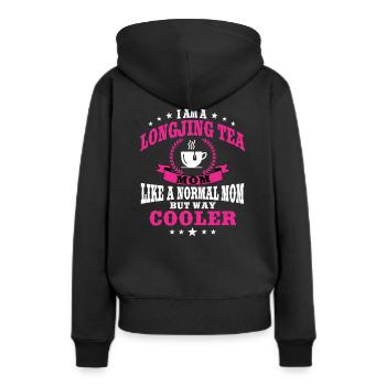 Longjing Tea Mom Outfit for Mother's Day - Women’s Premium Organic Hoodie - black - Back - Julia (174cm)
