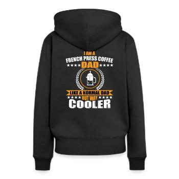 French coffee press dad - Women’s Premium Organic Hoodie - black - Back - Julia (174cm)