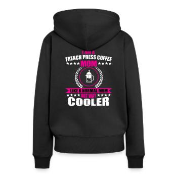 Funny French Coffee Press Mom Coffee - Women’s Premium Organic Hoodie - black - Back - Julia (174cm)