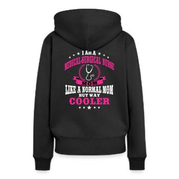 Medical-surgical nurse mom - Women’s Premium Organic Hoodie - black - Back - Julia (174cm)