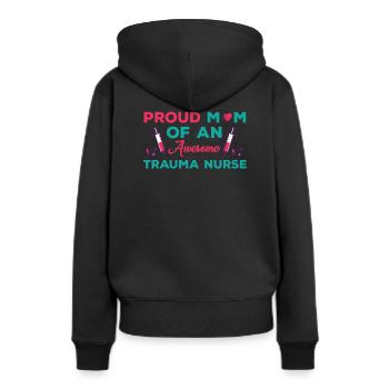 Stolzes Trauma Krankenschwester Mama - Frauen Premium Bio Hoodie - Schwarz - Hinten - Julia (174cm)