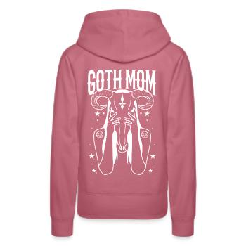 Goth Mom - Women’s Premium Organic Hoodie - mauve - Back - Isabella (175cm)