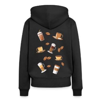 Café Café Grains de café Latte Macchiato - Sweat à capuche Premium bio Femme - noir - Dos - Julia (174cm)