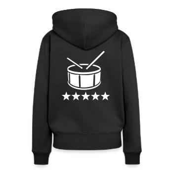 tambour - Sweat à capuche Premium bio Femme - noir - Dos - Julia (174cm)