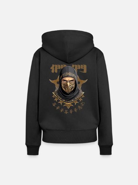 Ninja Samurai Krieger - Frauen Premium Bio Hoodie - Schwarz