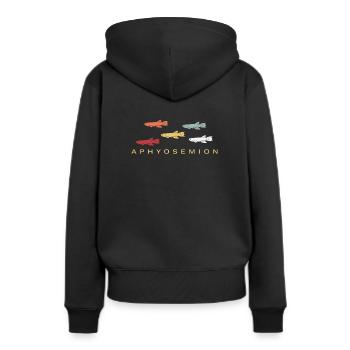 Aphyosemion Prachtkärpfling Aquaristik retro - Frauen Premium Bio Hoodie - Schwarz - Hinten - Julia (174cm)