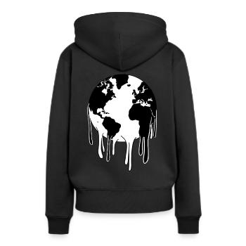 Planète Terre en fusion - Sweat à capuche Premium bio Femme - noir - Dos - Julia (174cm)