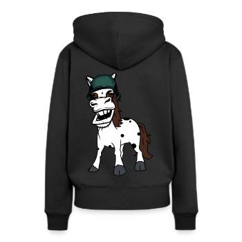 Drôle Cheval Gaulois Armée Cheval Casque De Sécurité Soldat - Sweat à capuche Premium bio Femme - noir - Dos - Julia (174cm)