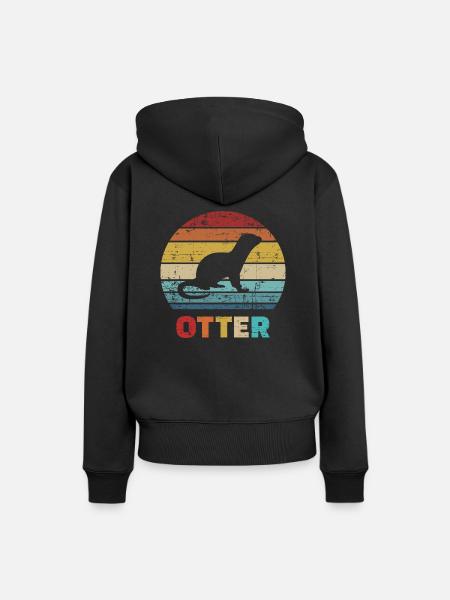 Otter - Frauen Premium Bio Hoodie - Schwarz