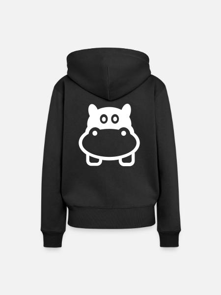 Nilpferd - Frauen Premium Bio Hoodie - Schwarz