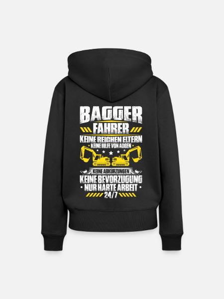 Baggerfahrer Baggerführer Baugeräteführer Bagger - Frauen Premium Bio Hoodie - Schwarz