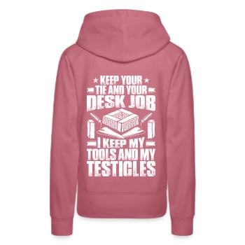 Bricklayer construction worker building site masonry bricklayer - Women’s Premium Organic Hoodie - mauve - Back - Isabella (175cm)