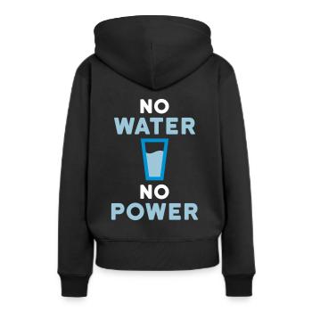 Pas d’eau pas d’électricité (boire du verre avec de l’eau) - Sweat à capuche Premium bio Femme - noir - Dos - Julia (174cm)