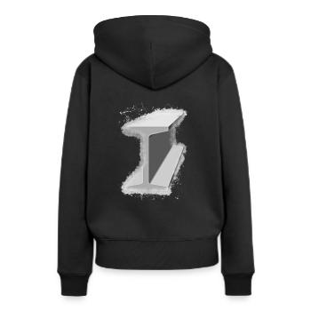 Fer à repasser brillant - Sweat à capuche Premium bio Femme - noir - Dos - Julia (174cm)