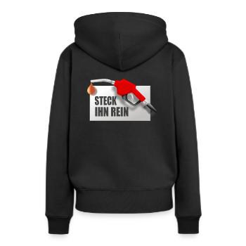 Steck ihn rein Tanksäule Zapfsäule - Frauen Premium Bio Hoodie - Schwarz - Hinten - Julia (174cm)