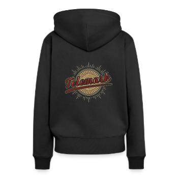 Telemark Ski Ferse Frei Retro - Frauen Premium Bio Hoodie - Schwarz - Hinten - Julia (174cm)