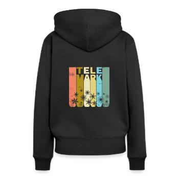Telemark Ski Ferse Frei Retro Vintage Geschenk - Frauen Premium Bio Hoodie - Schwarz - Hinten - Julia (174cm)
