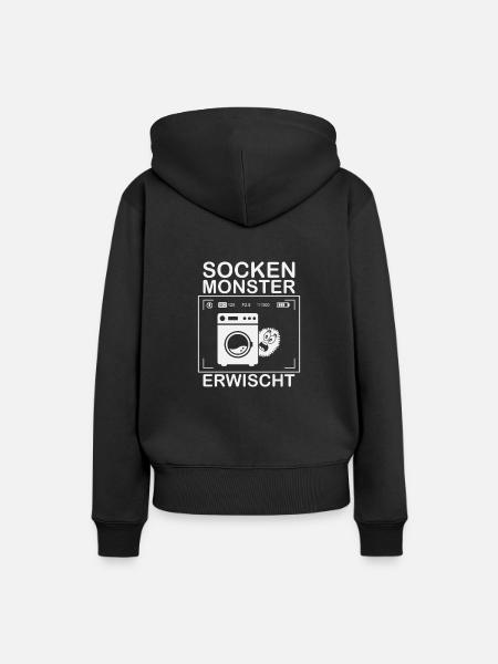 Sockenmonster Socken Verschwinden Lustig Geschenk - Frauen Premium Bio Hoodie - Schwarz