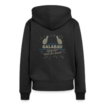 Galabau Garten- und Landschaftsbau - Frauen Premium Bio Hoodie - Schwarz - Hinten - Julia (174cm)
