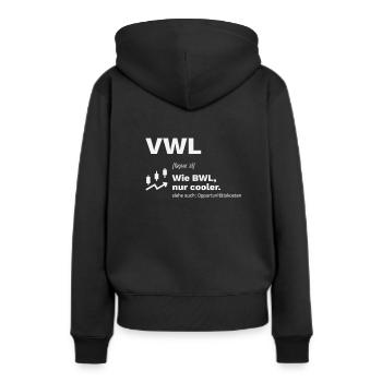 VWL Student Studium Geschenk Oppurtunitätskosten - Frauen Premium Bio Hoodie - Schwarz - Hinten - Julia (174cm)