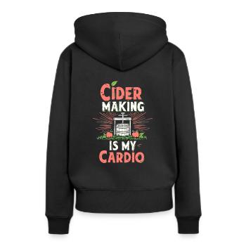 La fabrication du cidre est mon cidre cardio drôle - Sweat à capuche Premium bio Femme - noir - Dos - Julia (174cm)
