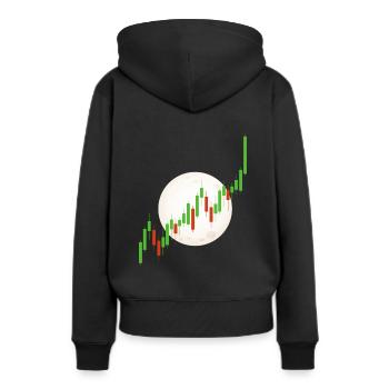 Candlestick Chart Krypto Coin to the Moon Bourse - Sweat à capuche Premium bio Femme - noir - Dos - Julia (174cm)