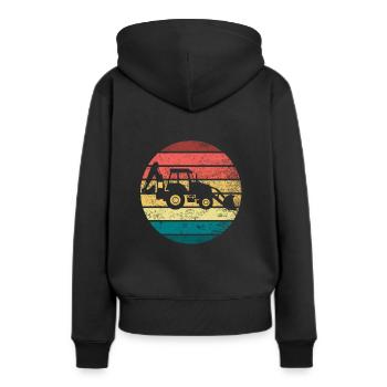 Tracteur - Sweat à capuche Premium bio Femme - noir - Dos - Julia (174cm)