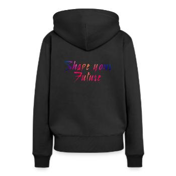 Shape your Future - Du entscheidest! - Frauen Premium Bio Hoodie - Schwarz - Hinten - Julia (174cm)