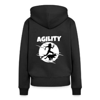 Agility Dog Sports - Women’s Premium Organic Hoodie - black - Back - Julia (174cm)