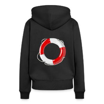 Rettungsring Boot - Frauen Premium Bio Hoodie - Schwarz - Hinten - Julia (174cm)