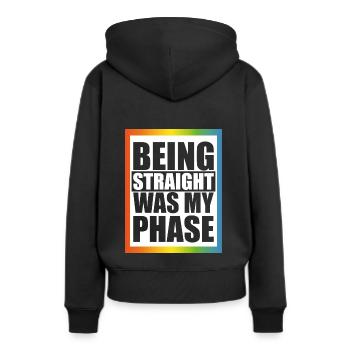 Hetero war meine Phase - Frauen Premium Bio Hoodie - Schwarz - Hinten - Julia (174cm)