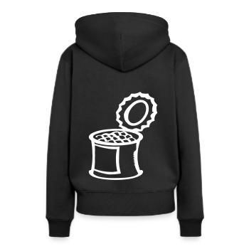 Ouvrir des conserves - Sweat à capuche Premium bio Femme - noir - Dos - Julia (174cm)