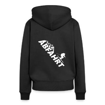 Skifahren Berge Abfahrt - Frauen Premium Bio Hoodie - Schwarz - Hinten - Julia (174cm)