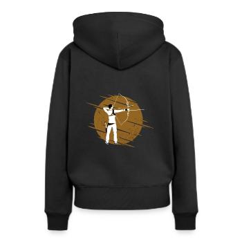 Archer - Sweat à capuche Premium bio Femme - noir - Dos - Julia (174cm)