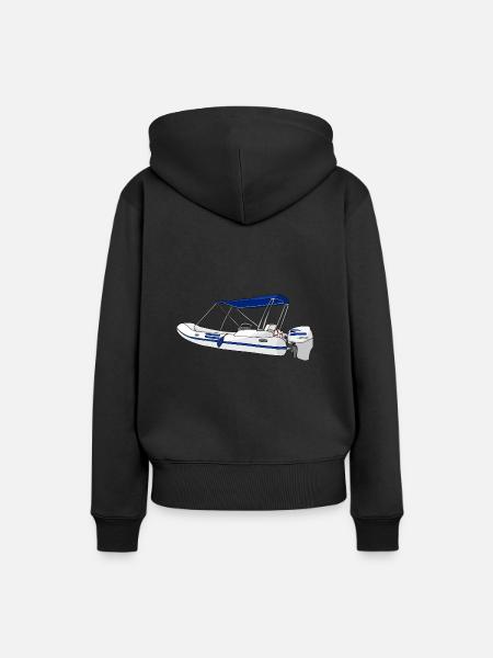 Boot Motorboot Schlauchboot - Frauen Premium Bio Hoodie - Schwarz