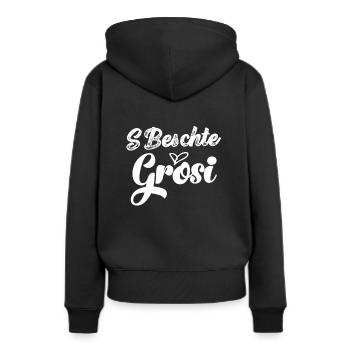 Beschte Grosi Oma Schweiz Lieblingsoma Beste Omi - Frauen Premium Bio Hoodie - Schwarz - Hinten - Julia (174cm)