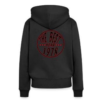 THE BEST YEAR 1978 - Sweat à capuche Premium bio Femme - noir - Dos - Julia (174cm)