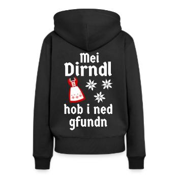 Wiesn Tracht bayrisch Mei Dirndl - Frauen Premium Bio Hoodie - Schwarz - Hinten - Julia (174cm)