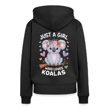 Koala Koala Koala Ours Koala Animal - Sweat à capuche Premium bio Femme - noir - Dos - Julia (174cm)
