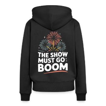 Pyrotechniker Feuerwerk Pyrotechnik - Frauen Premium Bio Hoodie - Schwarz - Hinten - Julia (174cm)