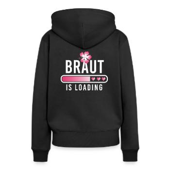 Braut is loading Junggesellinnenabschied JGA - Frauen Premium Bio Hoodie - Schwarz - Hinten - Julia (174cm)