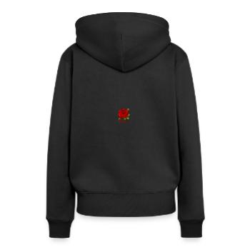 rote rose - Frauen Premium Bio Hoodie - Schwarz - Hinten - Julia (174cm)