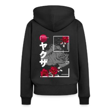 Japanese Skull Art Style - Women’s Premium Organic Hoodie - black - Back - Julia (174cm)