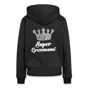 Super Grossmami Schweiz Oma Grosi - Frauen Premium Bio Hoodie - Schwarz - Hinten - Julia (174cm)