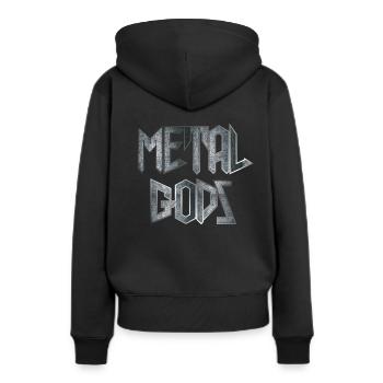DIEUX MÉTALLIQUES - Sweat à capuche Premium bio Femme - noir - Dos - Julia (174cm)