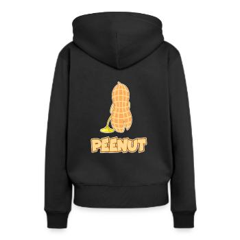 peenut nuss erdnuss baby pipi - Frauen Premium Bio Hoodie - Schwarz - Hinten - Julia (174cm)