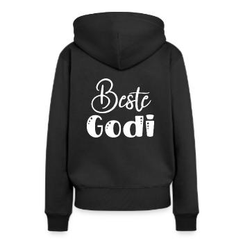 Beste Godi Patentante Österreich Taufgodl - Frauen Premium Bio Hoodie - Schwarz - Hinten - Julia (174cm)