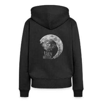 Rabenmutter schwarze Gothic Mutter Muttertag Krähe - Frauen Premium Bio Hoodie - Schwarz - Hinten - Julia (174cm)