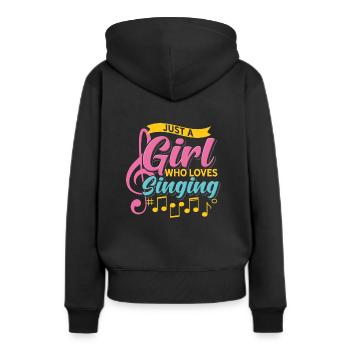Girl Singing | Karaoke | Girl band - Women’s Premium Organic Hoodie - black - Back - Julia (174cm)