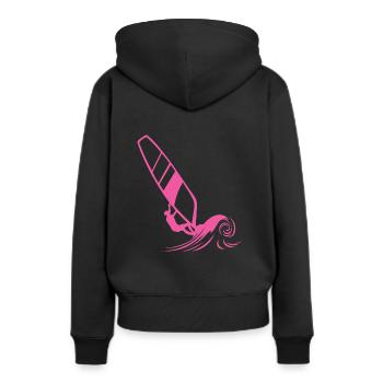 Surfer girl - Sweat à capuche Premium bio Femme - noir - Dos - Julia (174cm)
